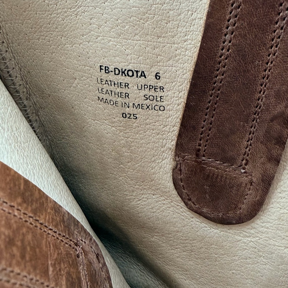 Freebird by Steven Dkota Brown Distressed Tall Western Boho Leather Boots 6 FLAW - Picture 2 of 9